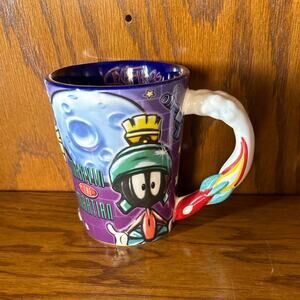 Six Flags Looney Tunes Marvin the Martian Mug 3D Handle Purple Collectible
